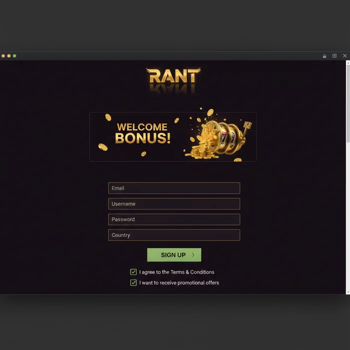 RANT Casino Signup